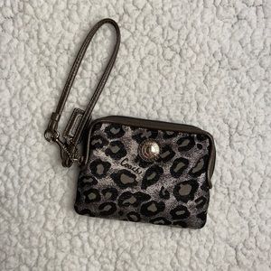 Coach leopard print wristlet